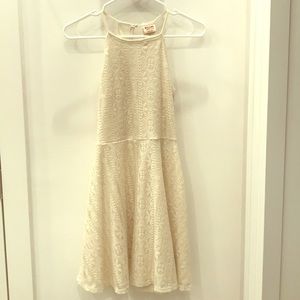 Mossimo Cream Lace Print Spaghetti Strap Dress